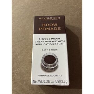 Makeup Revolution Brow Pomade ‎ Smudge Proof Cream Pomade 2.5 g. Dark Brown NIB